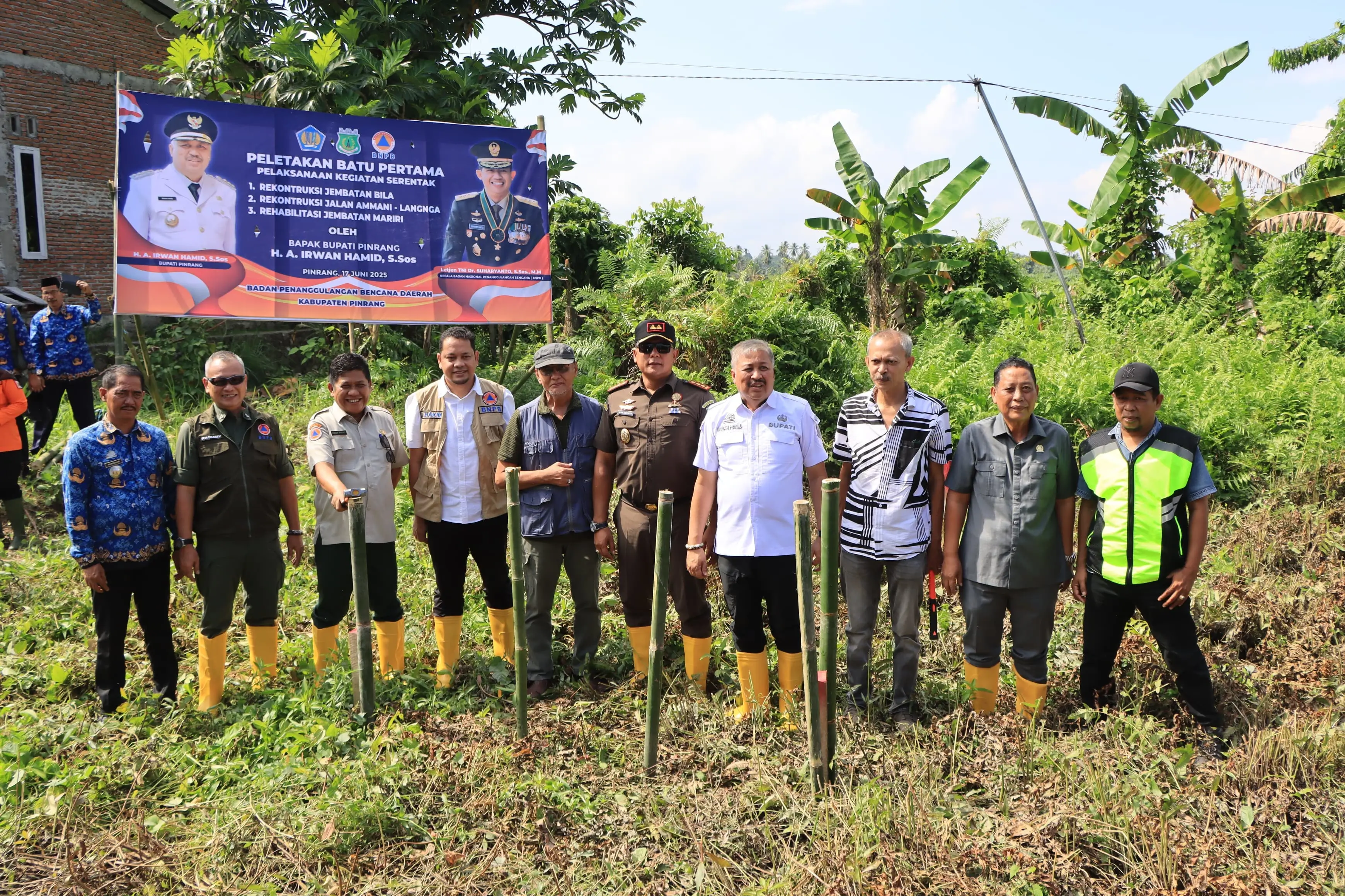 BNPB Hadiri Peletakan Batu Pertama Rekonstruksi Jembatan Bila yang Rusak Akibat Banjir